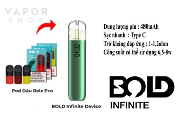 Bold infinity device: Đặc điểm, tính năng và cách sử dụng pod