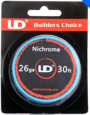 AUTHENTIC YOUDE UD NICHROME RESISTANCE WIRE FOR REBUILDABLE ATOMIZERS - SILVER, 24 GA (30 FEET) as