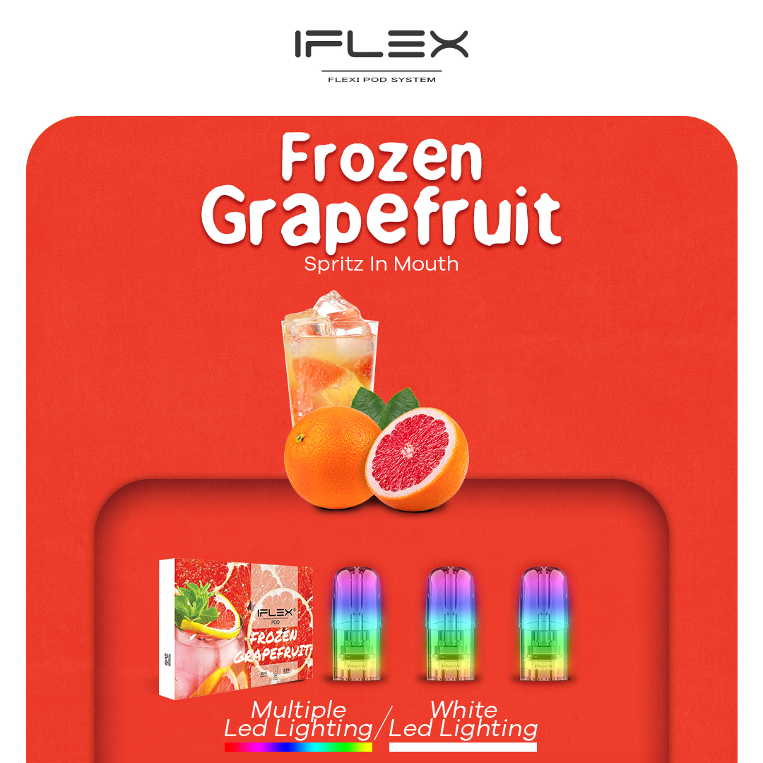 (Bưởi đỏ ép lạnh) IFLEX FROZEN GRAPEFRUIT POD RELX ( Hộp 3 cái )