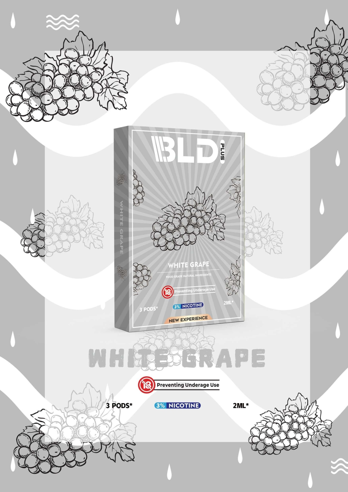(Nho Lạnh) BLD PLUS WHITE GRAPE 2ML (3 POD)