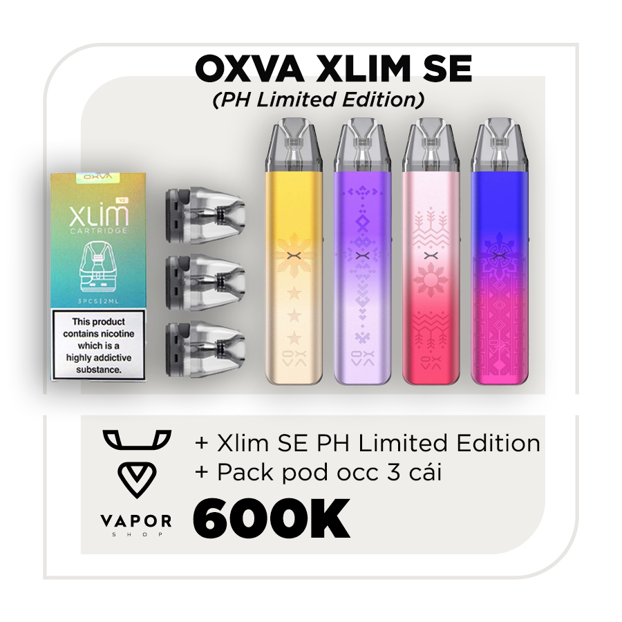 Combo OXVA XLIM SE PH limited edition kèm tinh dầu