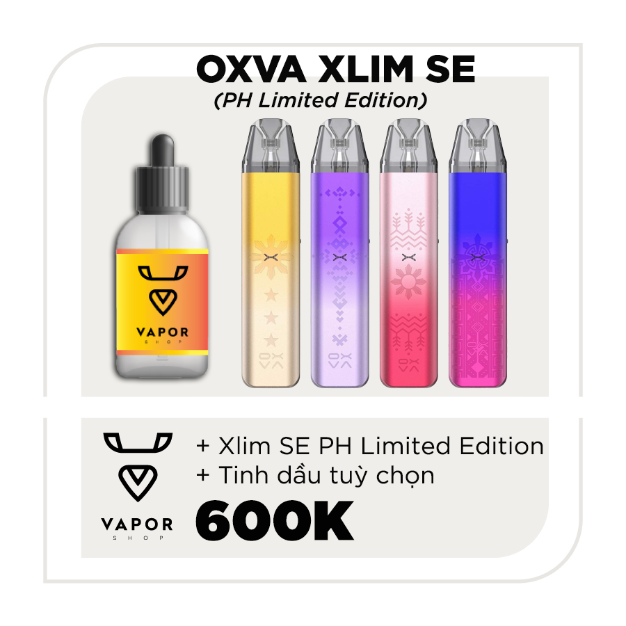 Combo OXVA XLIM SE PH limited edition kèm Tinh Dầu và Pack Pod Occ