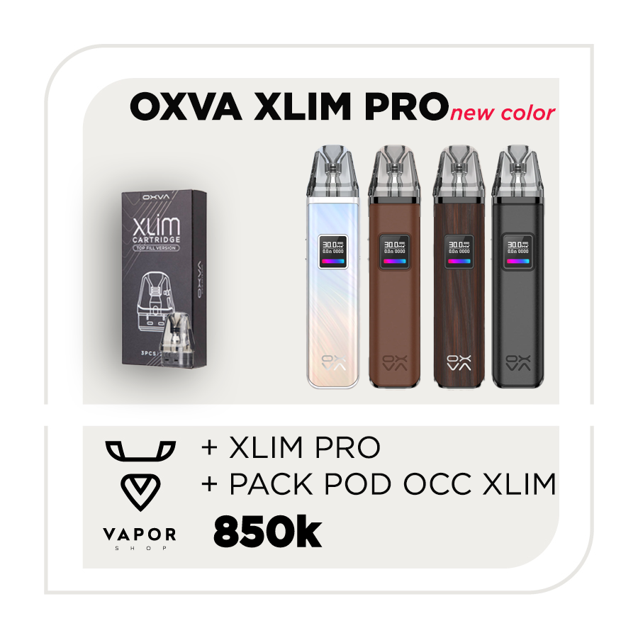 COMBO XLIM PRO New Color - Máy fullbox + Tinh dầu tuỳ chọn + Pack Pod Occ (3pcs)