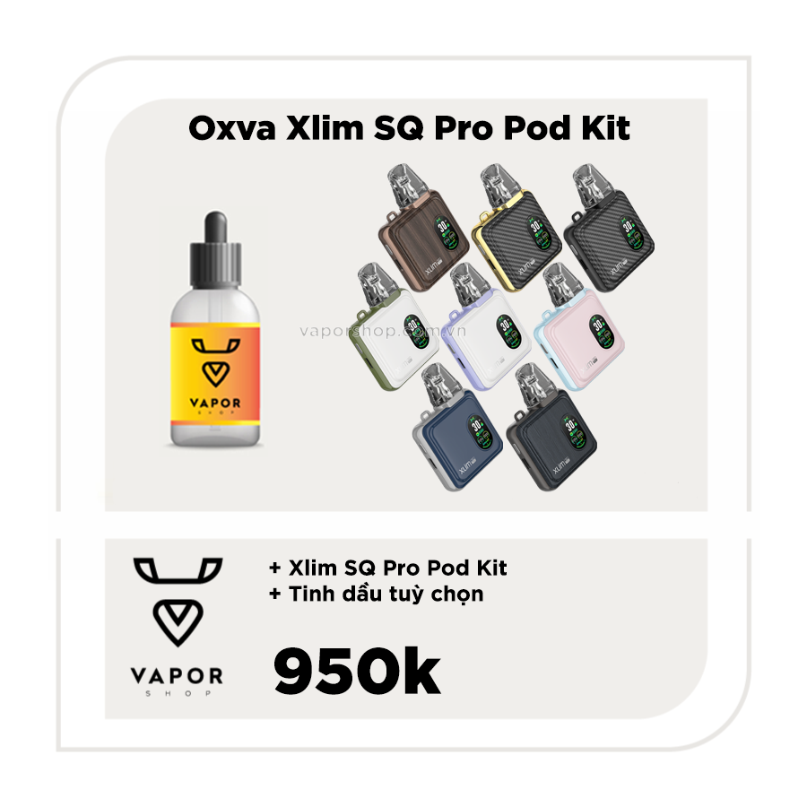 COMBO XLIM SQ Pro - Máy fullbox + Tinh dầu tuỳ chọn + Pack Pod Occ (3pcs)