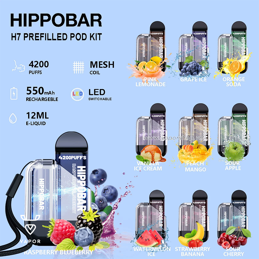 HIPPOBAR H7 Pod Kit 550mAh 