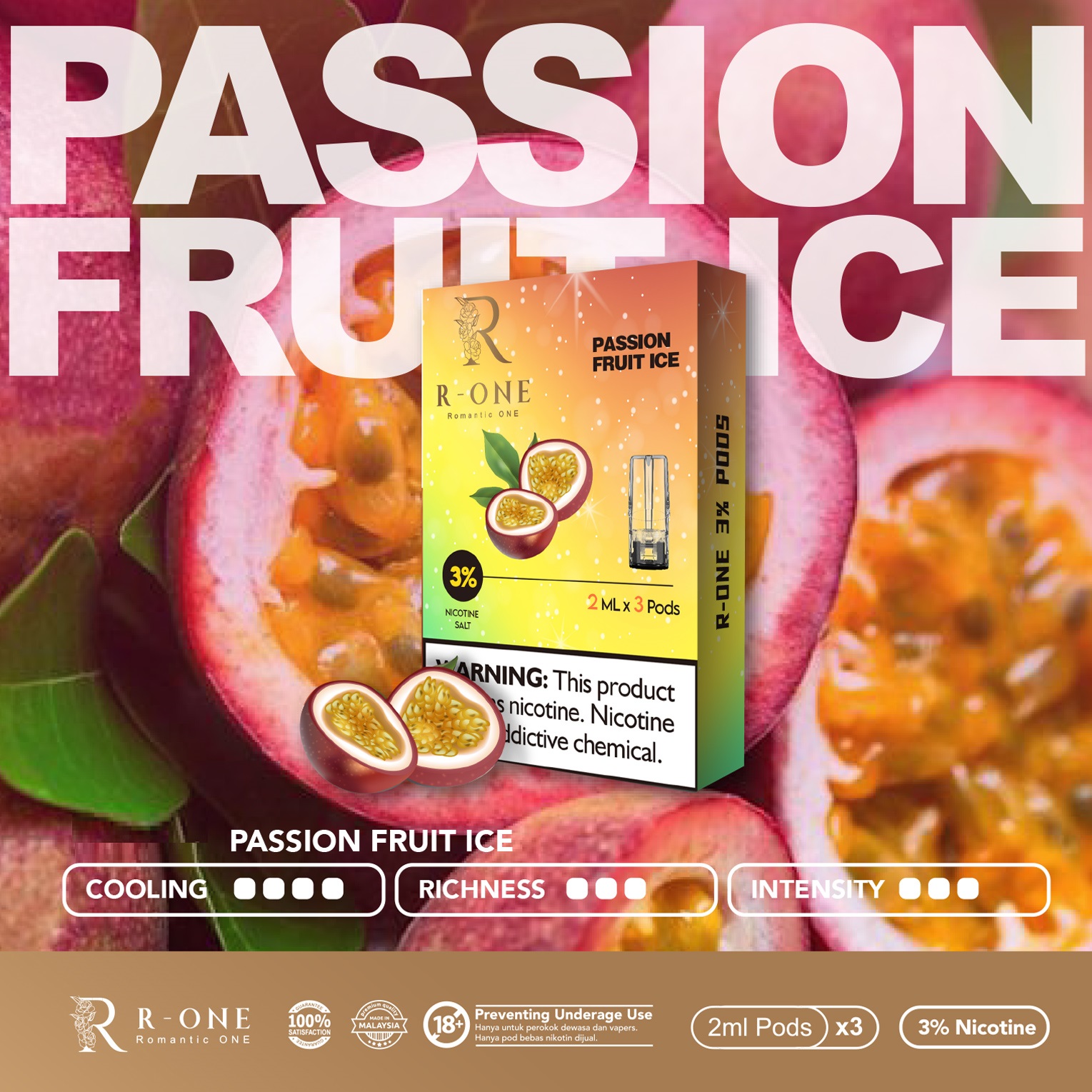 POD R-SMART CHANH DÂY LẠNH R-ONE PASSION FRUIT ICED 2ML