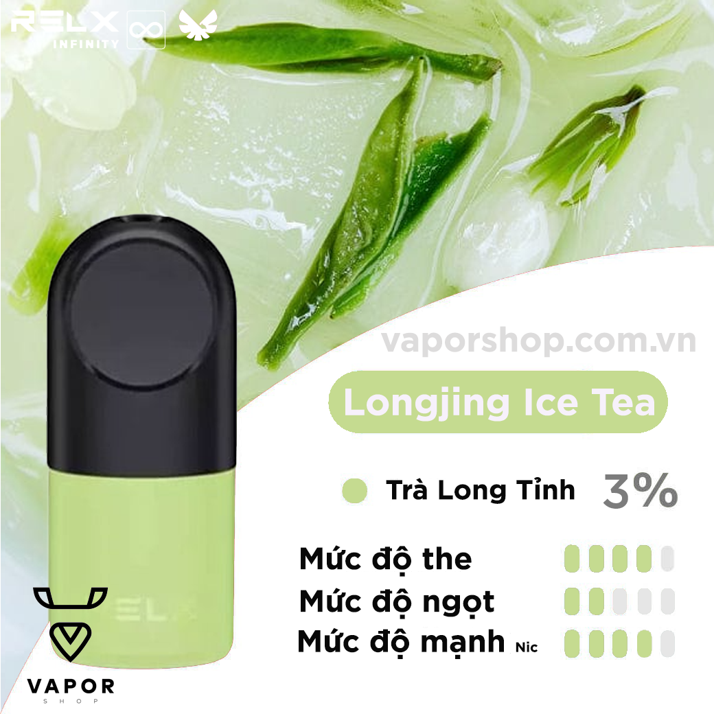 (Trà Long Tỉnh) Relx Pod Pro 2 Longjing ice Tea 