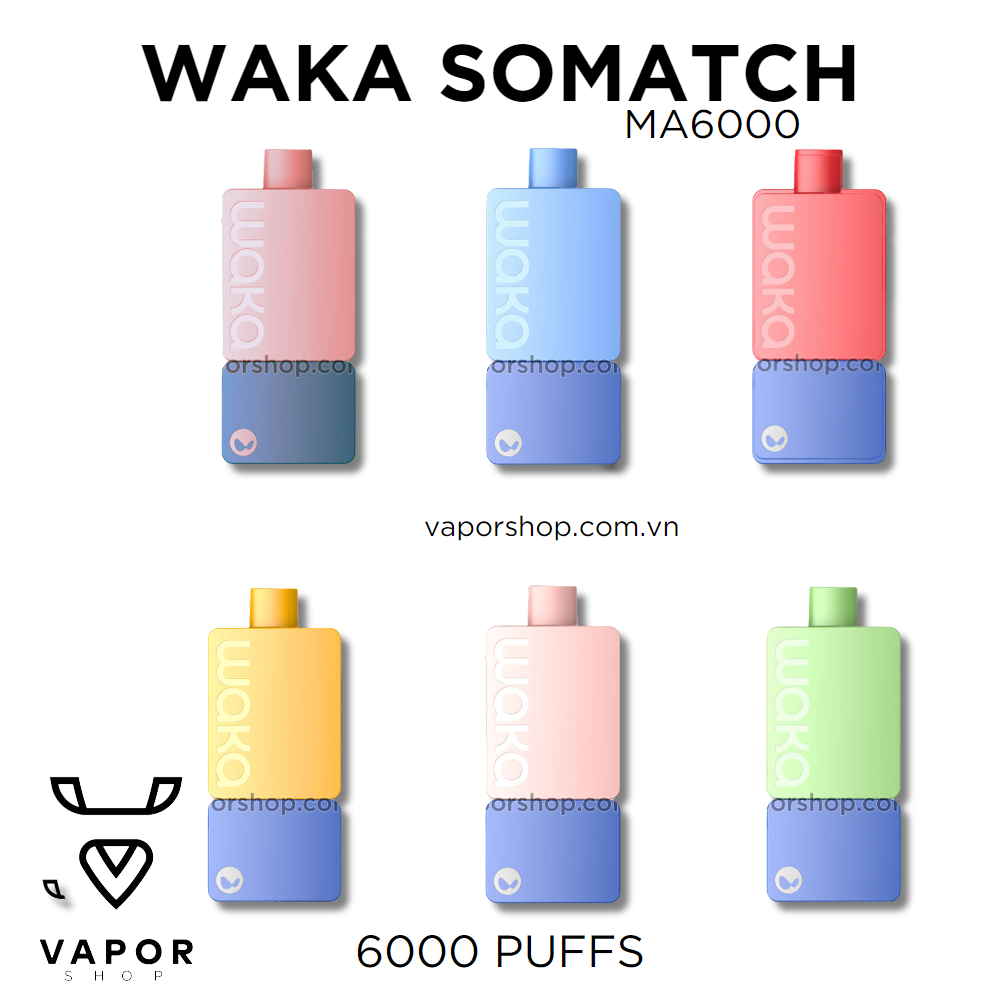 Disposable WAKA SOMATCH MA6000 3% 6000 Puffs