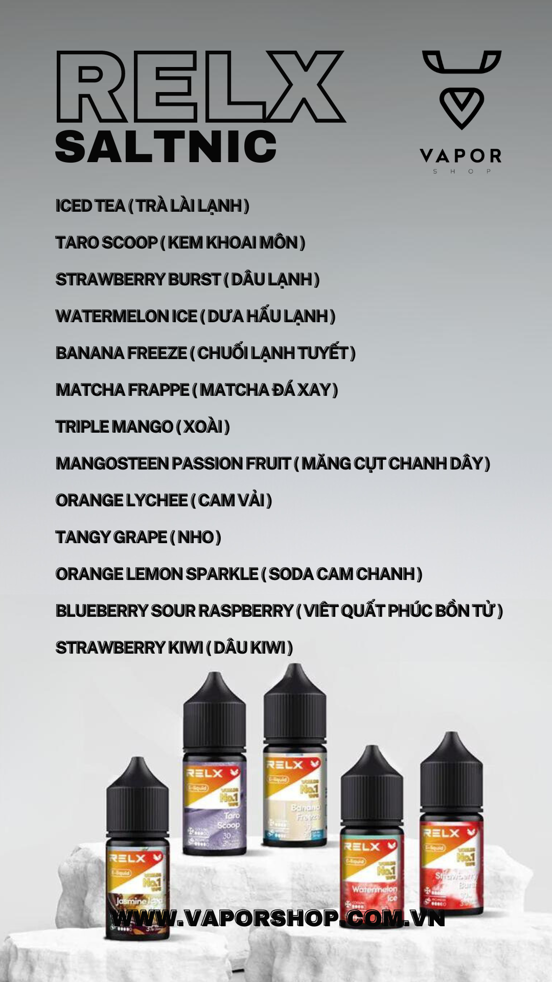 relx juice salt nic đủ vị tại vaporshop