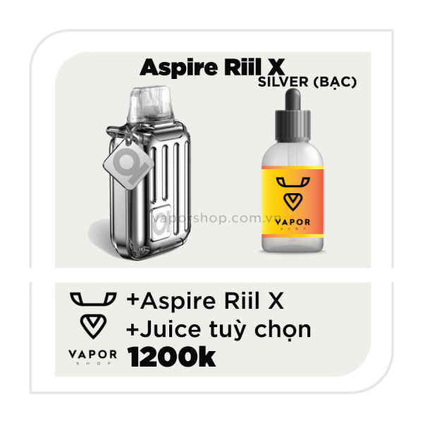 COMBO ASPIRE RIIL X - Máy fullbox + Tinh dầu tuỳ chọn + Pack Occ (5pcs)