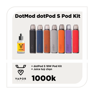 COMBO DOTMOD DOT POD S 18W - Máy fullbox + Tinh dầu tuỳ chọn