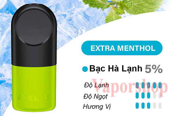 Relx pod flavor review vị bạc hà