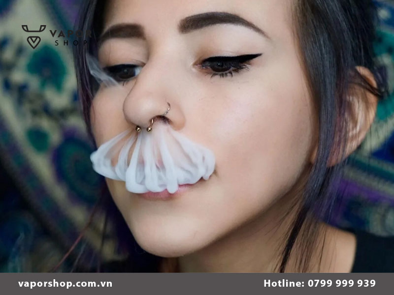 Cách nhả khói vape bằng mũi