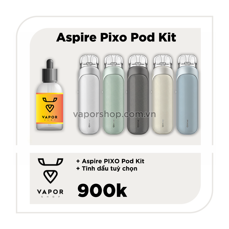 Combo Aspire Pixo kèm tinh dầu